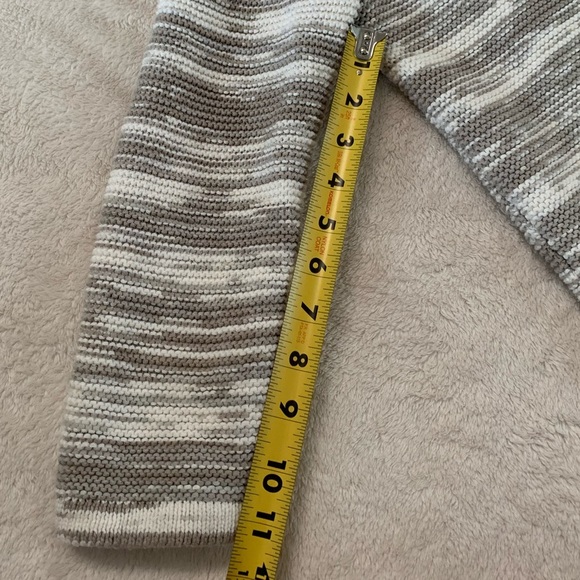 Lands’ End 💯% Cotton Women’s White Gray Button Down Cardigan Sweater Size Small - Picture 17 of 17